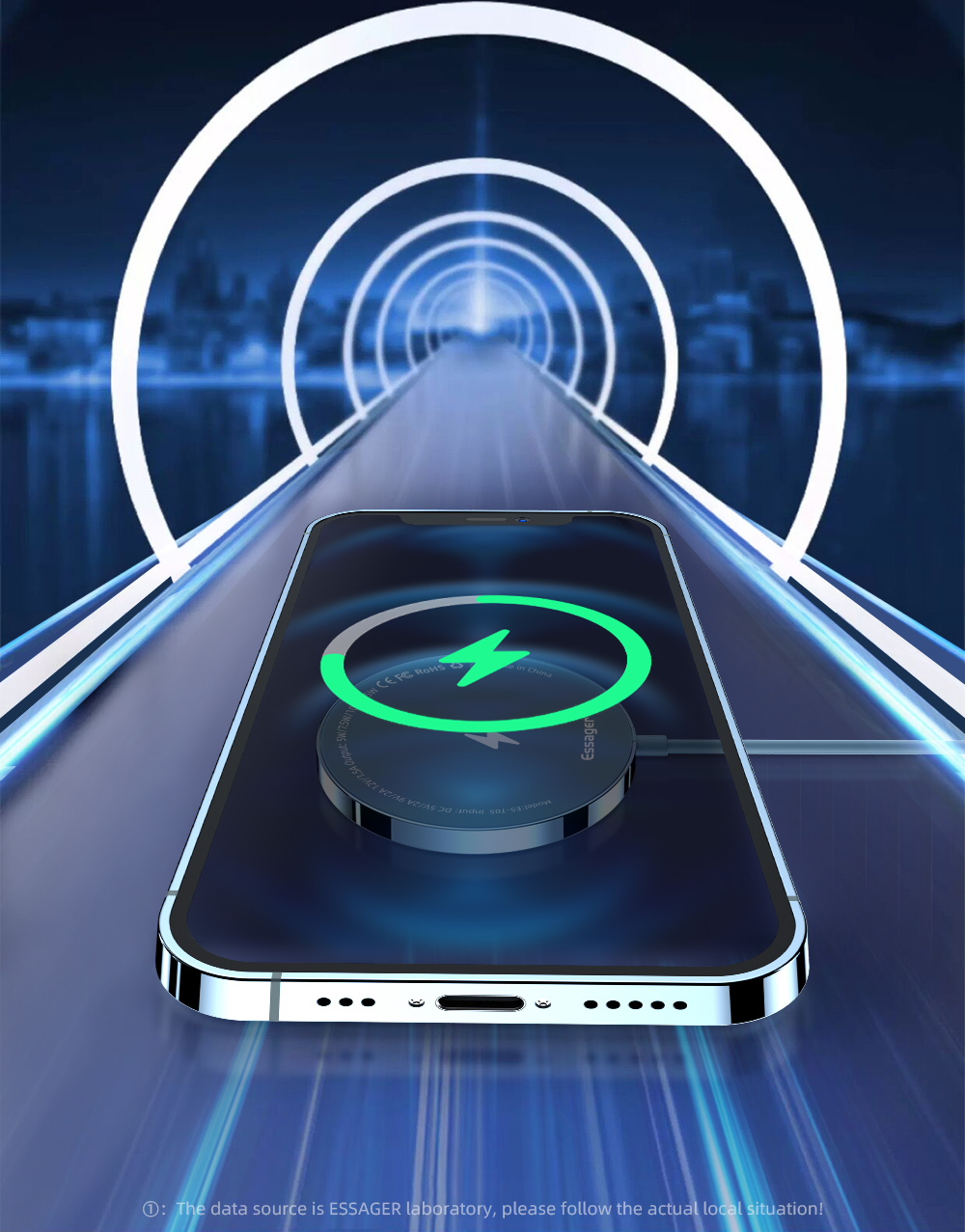 MicroWave Magnetic Wireless Fast Charger 15W Wireless Charger With Lamp For Ip 12