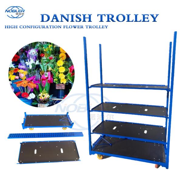 1350*565*1900mm Metal Dutch Flower Trolley Four Wheels for Greenhouse Garden