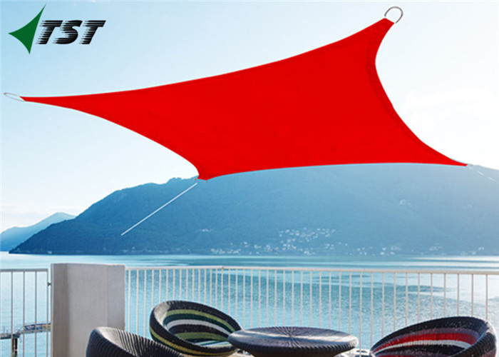 Waterproof Polyester Red Color Rectangle Sun Shade Sail For Outdoor Canopy Patio