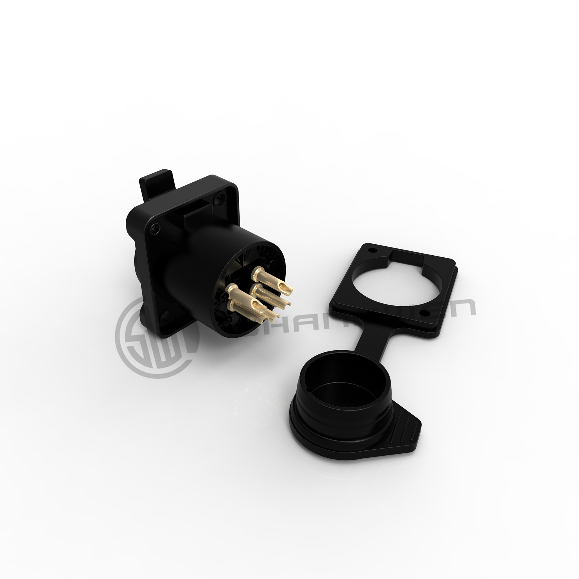 XLR Audio Power Waterproof Socket Connector 5 Pin Microphone IP65