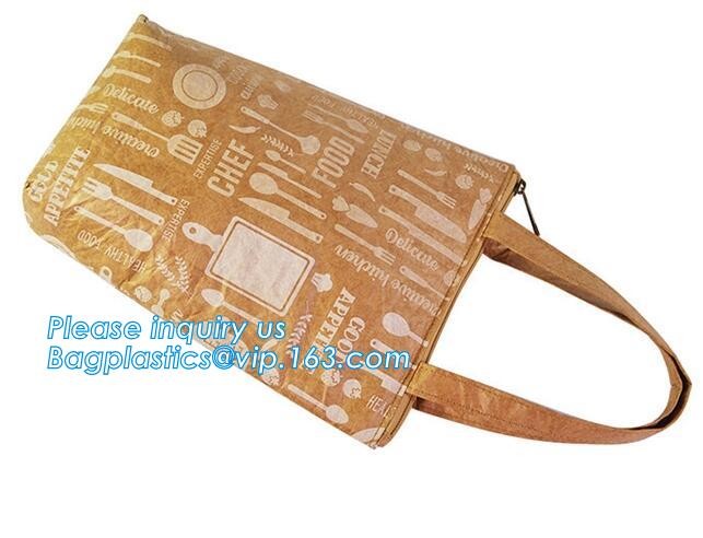 Waterproof reusable brown paper collapsible shopping bags custom logo printed Tyvek bags,Eco friendly waterproof tyvek p
