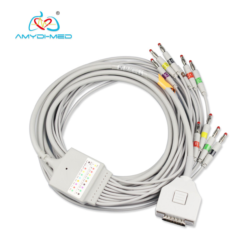 TPU 3.4 Meter EKG Cables Nihon Kohden Compatible With 6 Months Warranty