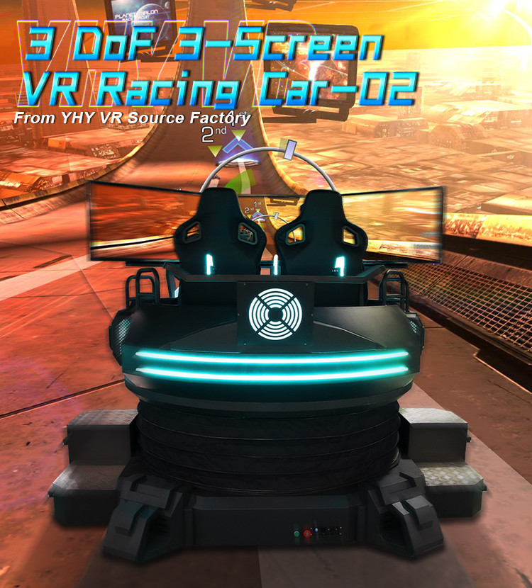 Indoor Circular VR Driving Game Machine With 2 Seats 3000w