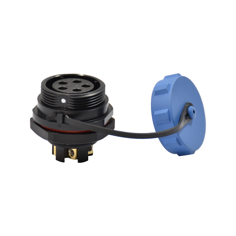 PPS Insert Circular Plastic Connectors 5 Pin IP67 Waterproof Crimp Termination