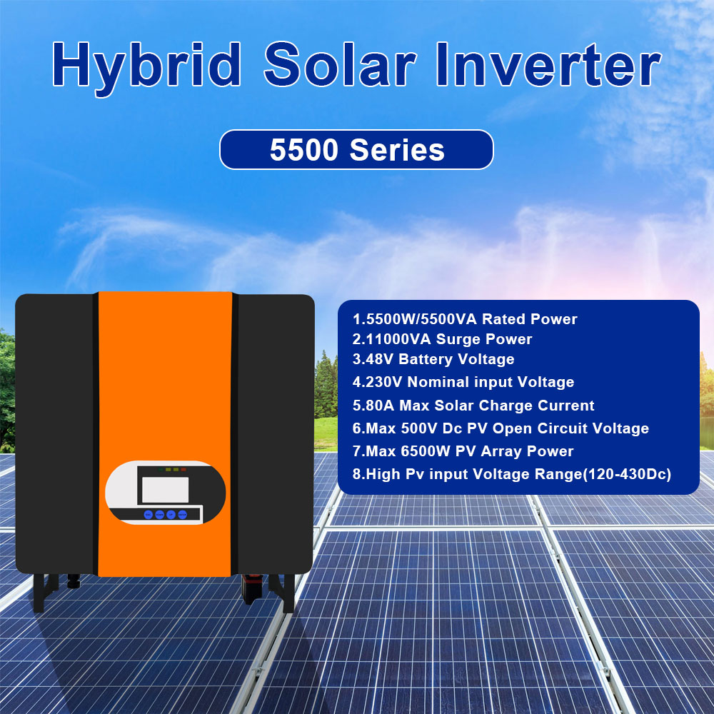 5500W 48V 5.5KW 230VAC Solar Hybrid Inverter With WIFI Monitoring Function