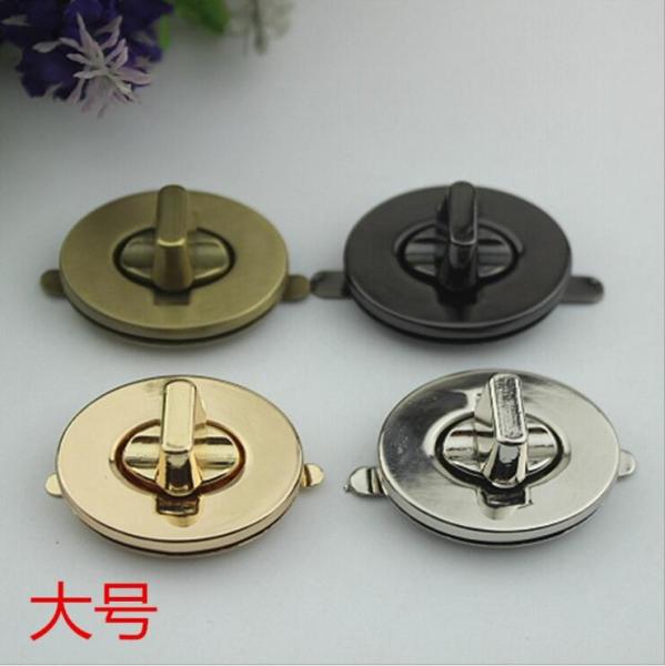 Guangzhou bag oval shape hardware zinc alloy silver color metal twist turn lock