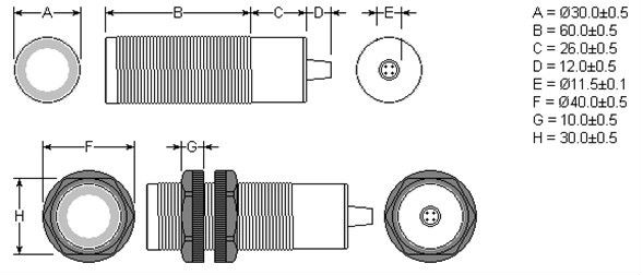 2018 Ultrasonic piezoelectric transducer sensor