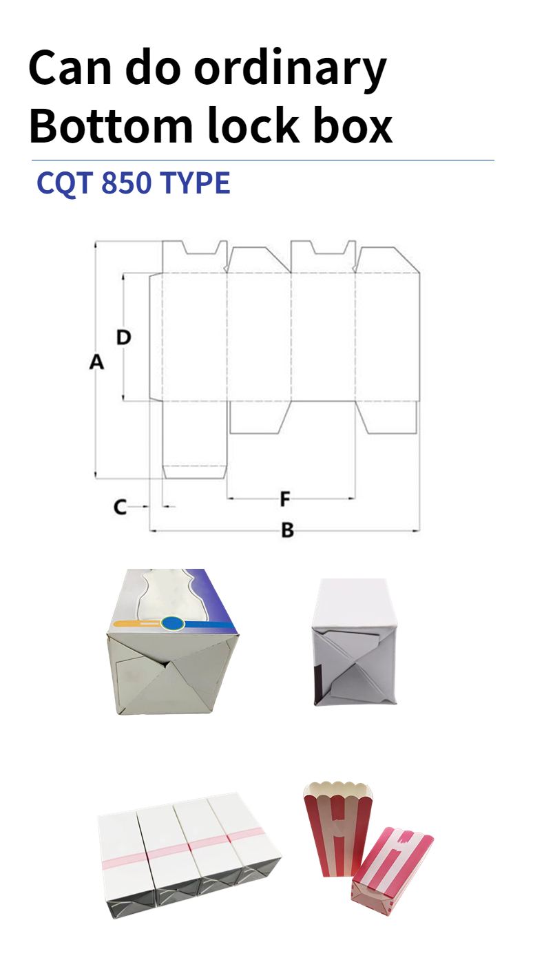 Versatile CQT-850 Automatic 4 6 Corner Folder Gluer for Paper Lunch Box Manufacturing
