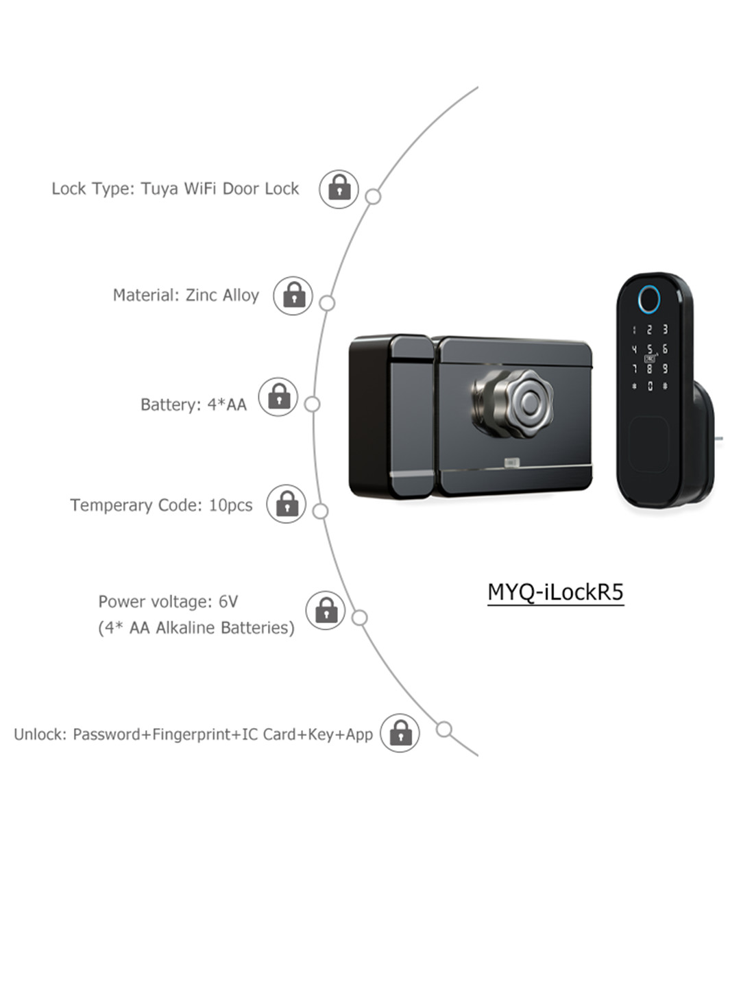 Wi-Fi Door Lock Fingerprint Wi-Fi Smart door Lock Smart lock Fechadura Digital Password door lock