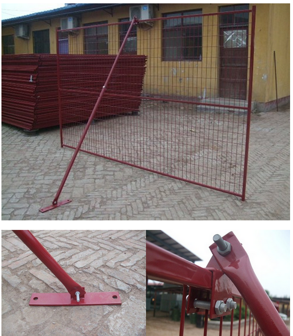 Powder coated 6’/1830mmx10’/3048mm width construction temp fence panels mesh 2"x4"/50mmx100mm*11.5ga frame 40mm*40*1.5mm