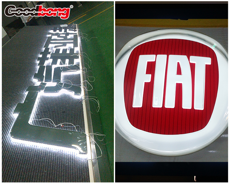 LED chrome coating film car logo sign, backlit car logo emblem