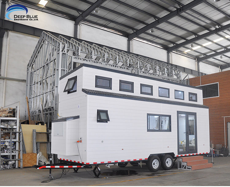 Cheap Prefab Tiny House With Solar Panels 2 Bedrooms 2 Bathrooms Mobile Home For Sale