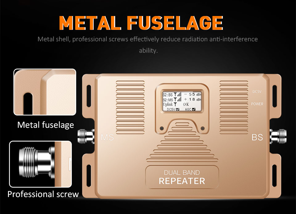 2G 3G 4G 850MHz 2100MHz Dual Band Booster Aluminum Profile Amplifier