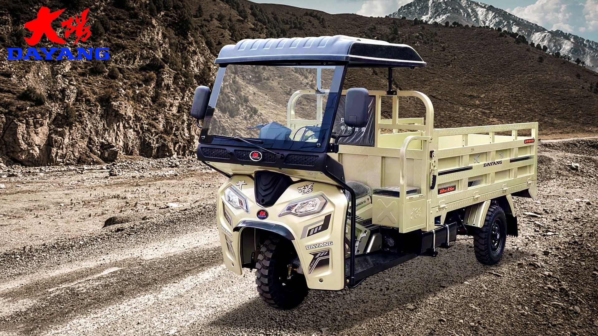 200cc Dayang Gasoline Cargo Tricycle with Three Wheels and Front Drum Rear Drum Brakes