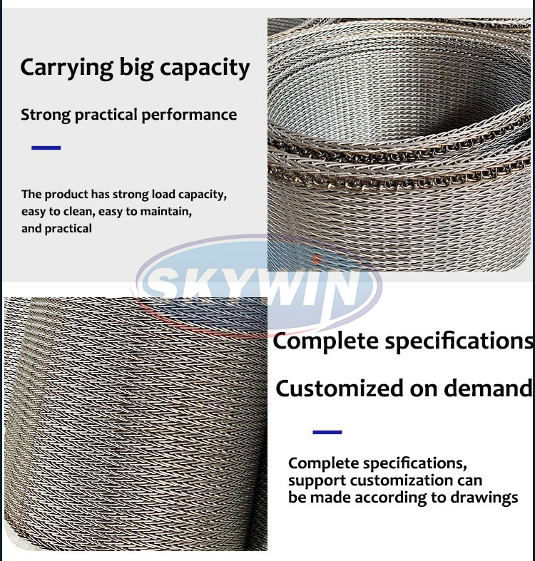 304/316 Stainless Steel Furnace Belt Food Machinery Wire Mesh Belt
