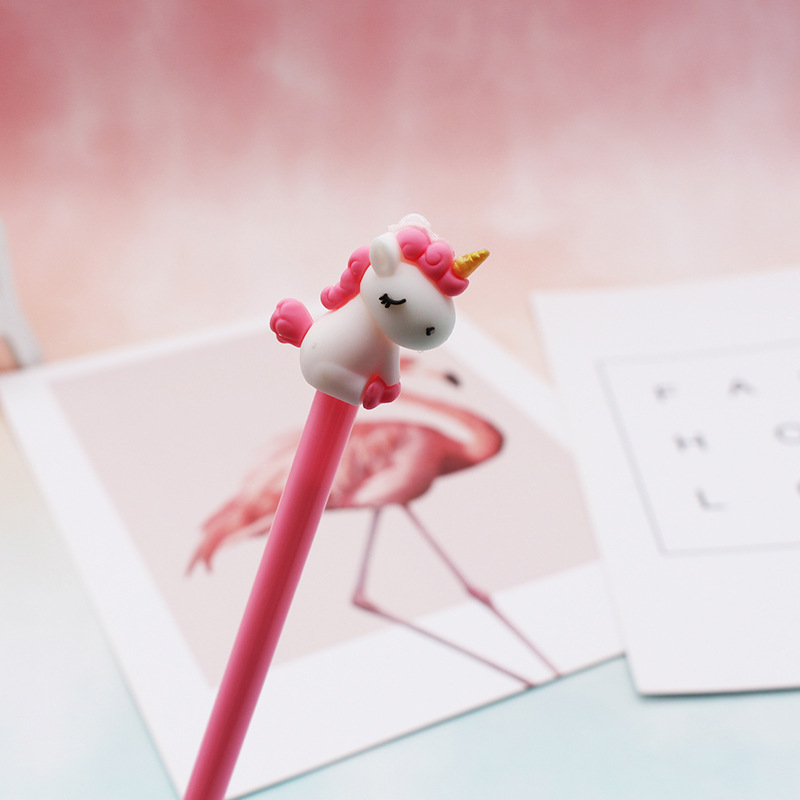 Assorted Color Cartoon Kawaii Horse PVC ABS Epoxy Gel Ink Pens for Yiwu Stationery