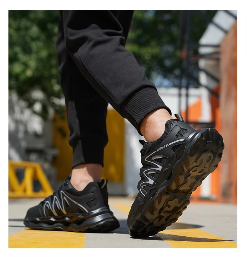 Breathable Microfiber Leather Mesh Safety Shoes Kevlar Anti-stab Work Shoes Steel Toe Anti-smashing EVA Sole