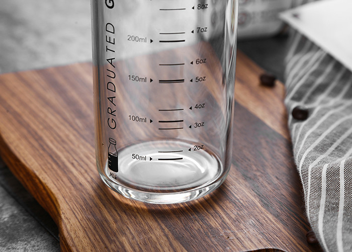 Clear Personalized Glass Cup , Custom Glass Mugs For Juice Milk Coffee