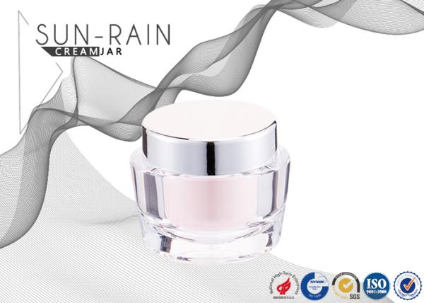 Pink mini cream jar clear plastic cosmetic jars bottle for eye care 15ml 30ml SR
