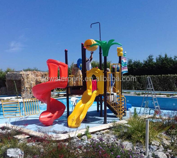 China Children Park Playground Equipment Kindergarten Aqua Park Water Games Pool Outdoor Playground Plastic Slide