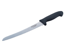 25cm Stainless Steel Cookwares , Western Style Bread Knife With Black Plastic Handle