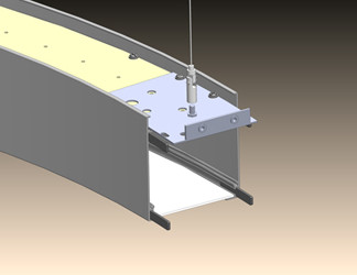2700K-3500K Hanging Circle Led Light 27994lm Linear Suspension Lighting