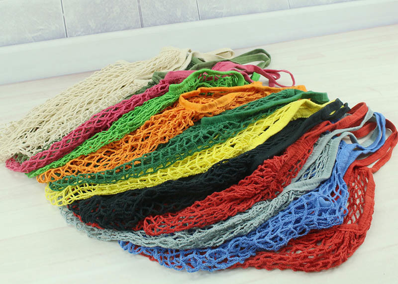Soft Kitchen Household Items Portable All Cotton Net Bag For Supermarket Shopping