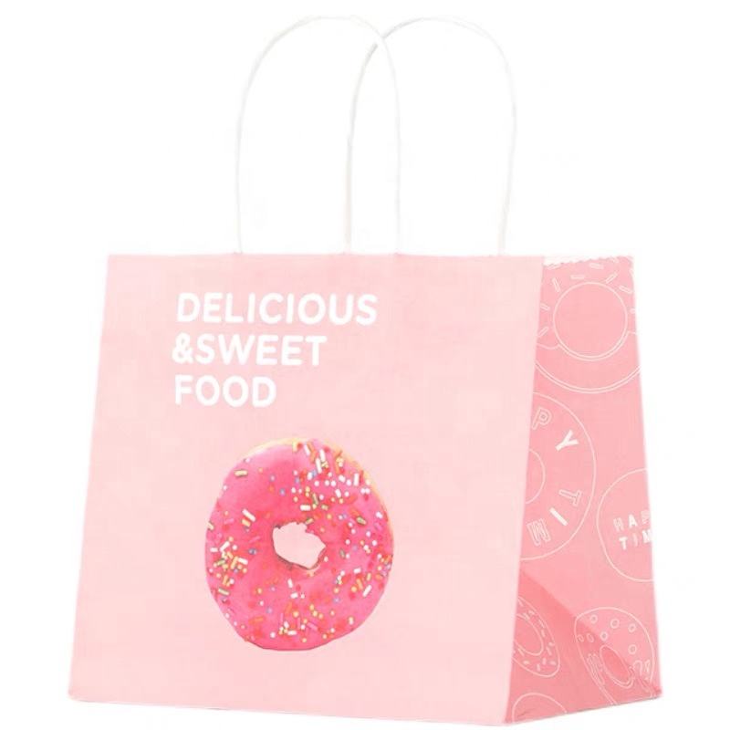 Custom Logo White Kraft Paper Shopping Bag With Ribbon Handle for Bio-degradable Packaging