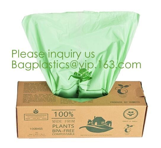 Eco friendly Compostable Biodegradable commercial bags,100% Environment Friendly Compostable Cornstarch Garbage Bags pac