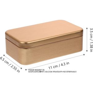 Rectangular Empty Metal Tins Box With Lid Portable Tin Box Container- Mini