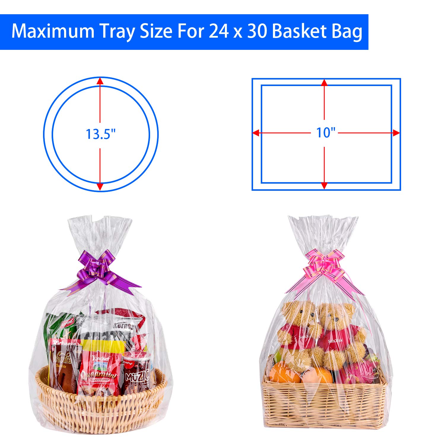 Small Clear Cellophane Gift Bags For Grocery Store / Boutique / Supermarket
