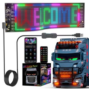  Scrolling Huge Bright Advertising LED Signs, 13.7''x3.93'' Flexible Custom USB 5V Bluetooth APP Control Text Pattern Animation Programmble LED Sign Manufactures