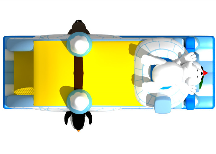 Animals Theme Ice And Snow 4x7.5x4.2m Inflatable Obstacle Courses