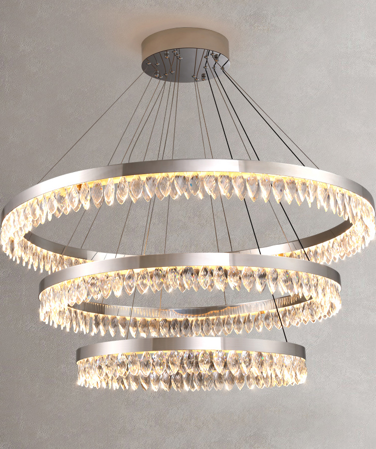 Led Silver Chandelier For Living Room Modern Creative Design crystal led ceiling light(WH-CY-214)