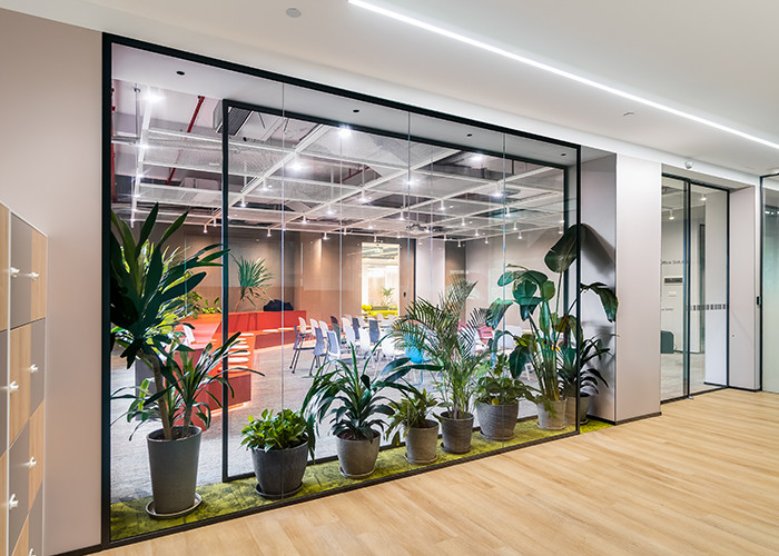 25mm single glass partition wall with 40mm vertical profile simple style frameless affordability and functionality profile