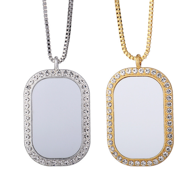 Sublimation Blank Necklace With Diamond Personalized Sublimation Blanks