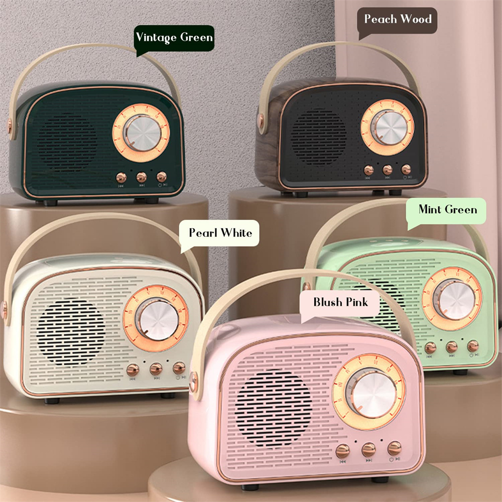 Wireless Retro Bluetooth Speaker with TWS Music Player and FM Radio Display Screen NO