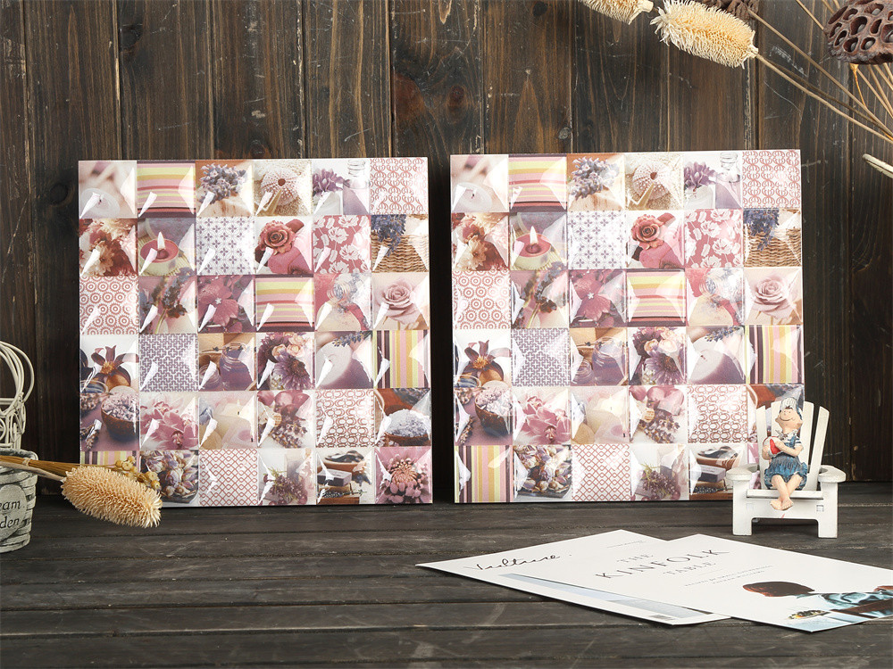 Durable 300x300mm Pink Ceramic Rustic Tiles For Kitchen And Decorative Glossy Wall Tile For Hotel