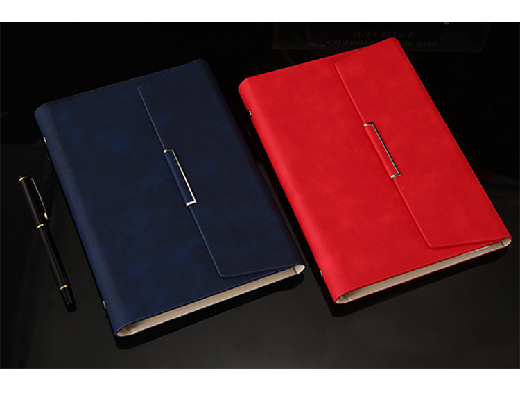 Leather Binder Business Planner With Pen Stationary Set Gift Box Customized Logo