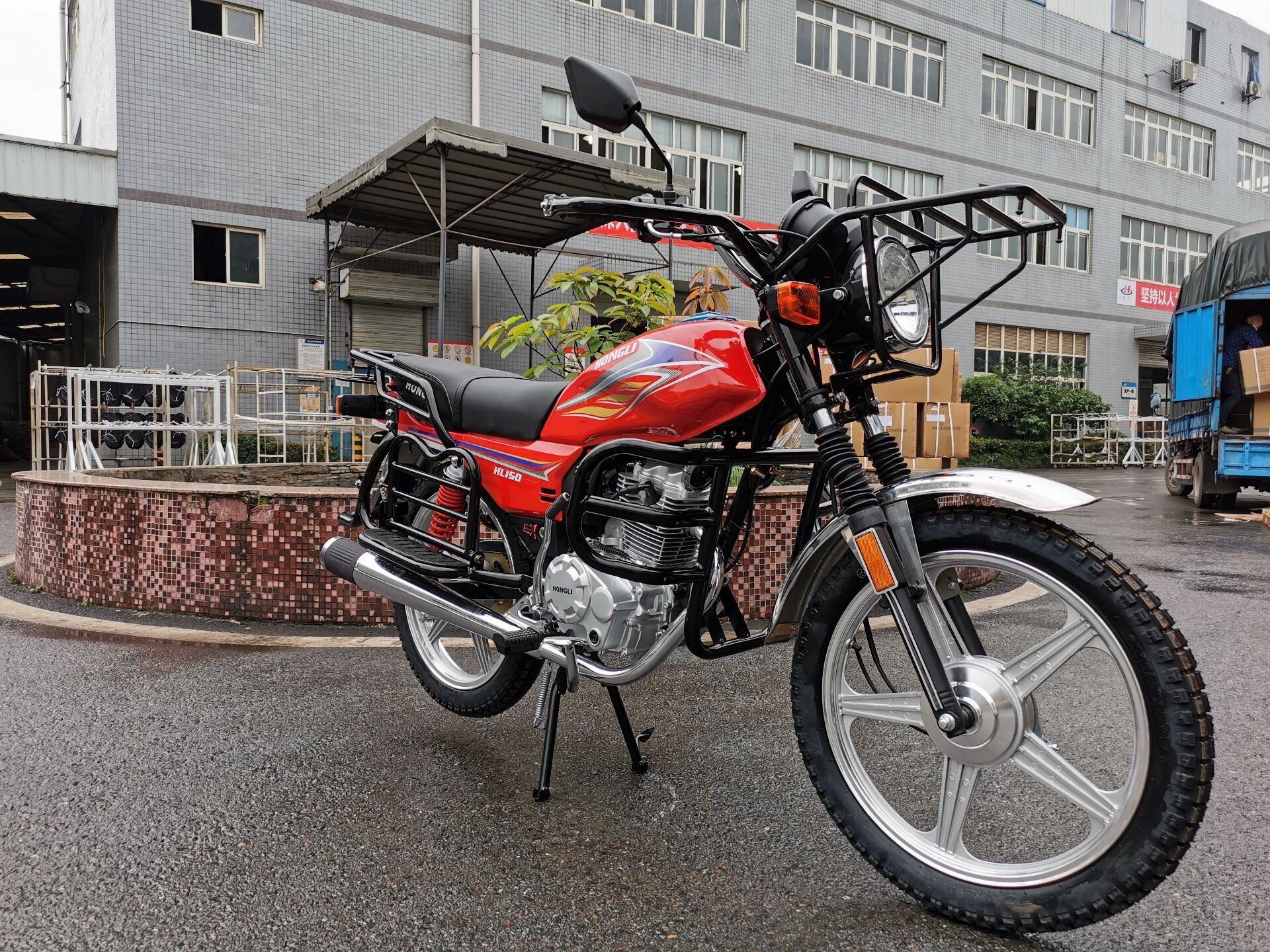 Red Color 125cc 150cc Street Bike Motorcycle High Ground Clearance
