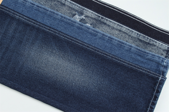 15 Onces 190cm Indigo Cotton Polyester Rigid Denim Fabric For Jeans