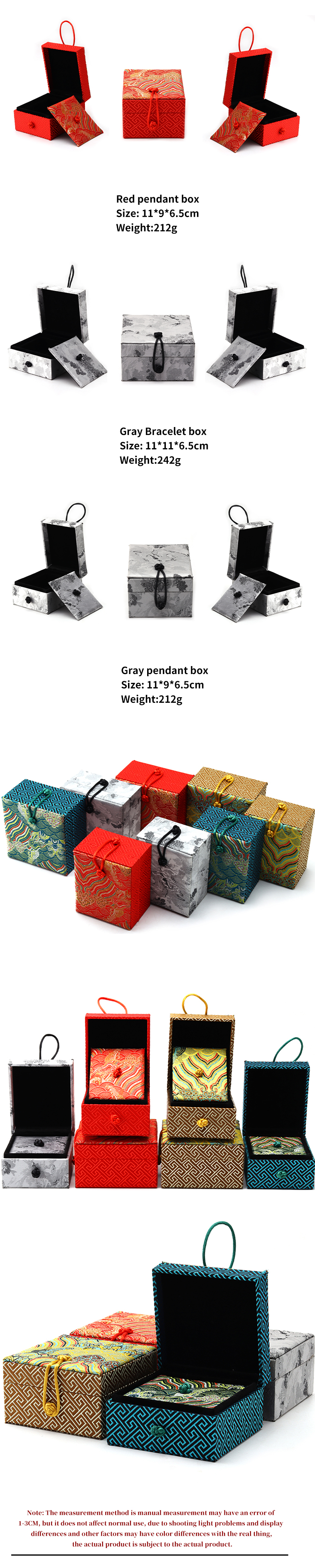 Jewelry Packaging Box for Bracelet Style Classic Necklace Pendant Storage Box 11*11*6.5cm