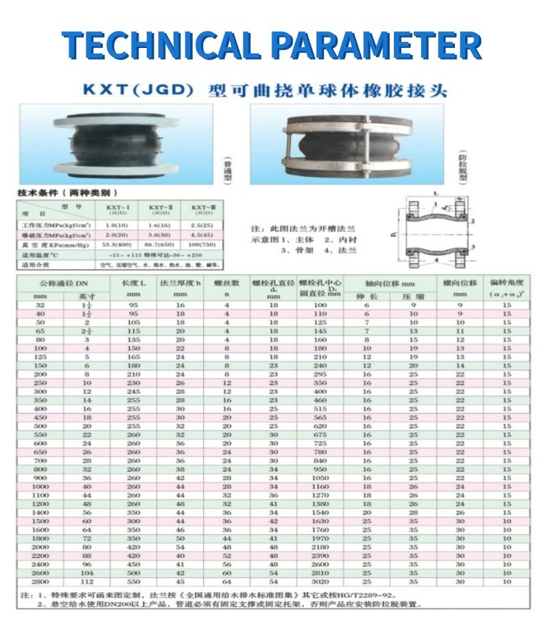 Chemical-resistant Flanging Rubber Expansion Joints Industrial Grade Rubber Flanged Joints Best Rubber Flanged Joints For Vibration Absorption