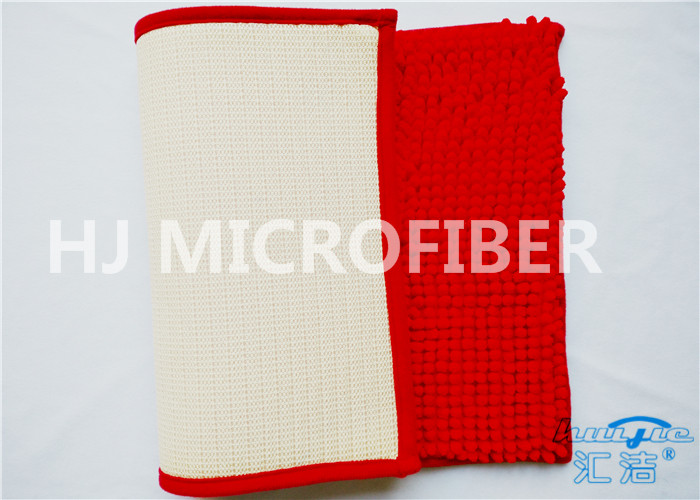 Red Color Big Chenille Bathroom Door Microfiber Mat Super Soft Super Useful Home Essential