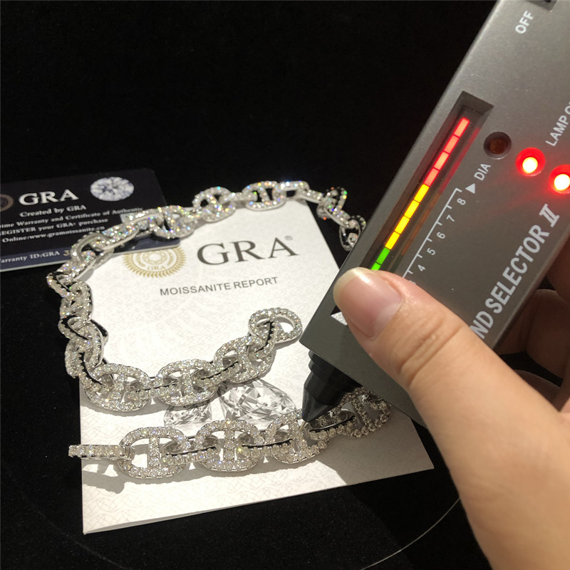 Claw Setting Moissanite Cuban Link 10K 14K Heavy Gold Moissanite Miami Cuban