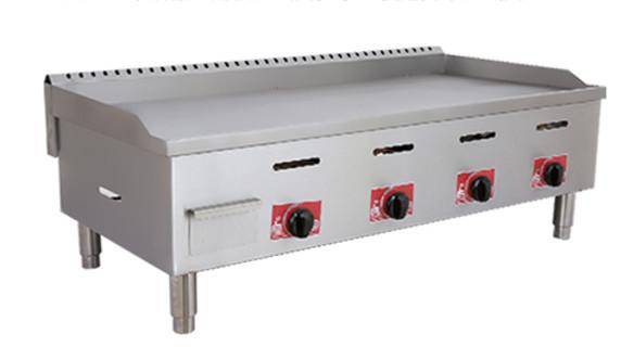Gas Restaurant Griddle Stainless Steel Silver Cooking Equipment With 0.C - 100.C