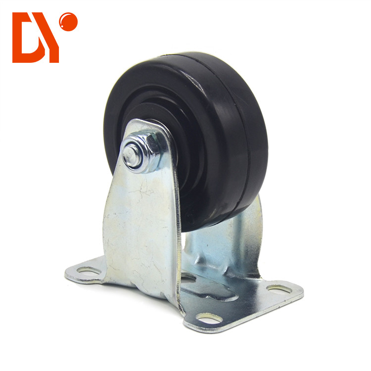 Flat Industrial Caster Wheels Anti Static Black Color 100kg Loading Capacity