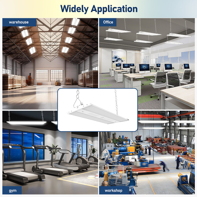 220W Linear High Bay LED Light Suspended Installation 3CCT Adjustable 3000K 4000K 5000K