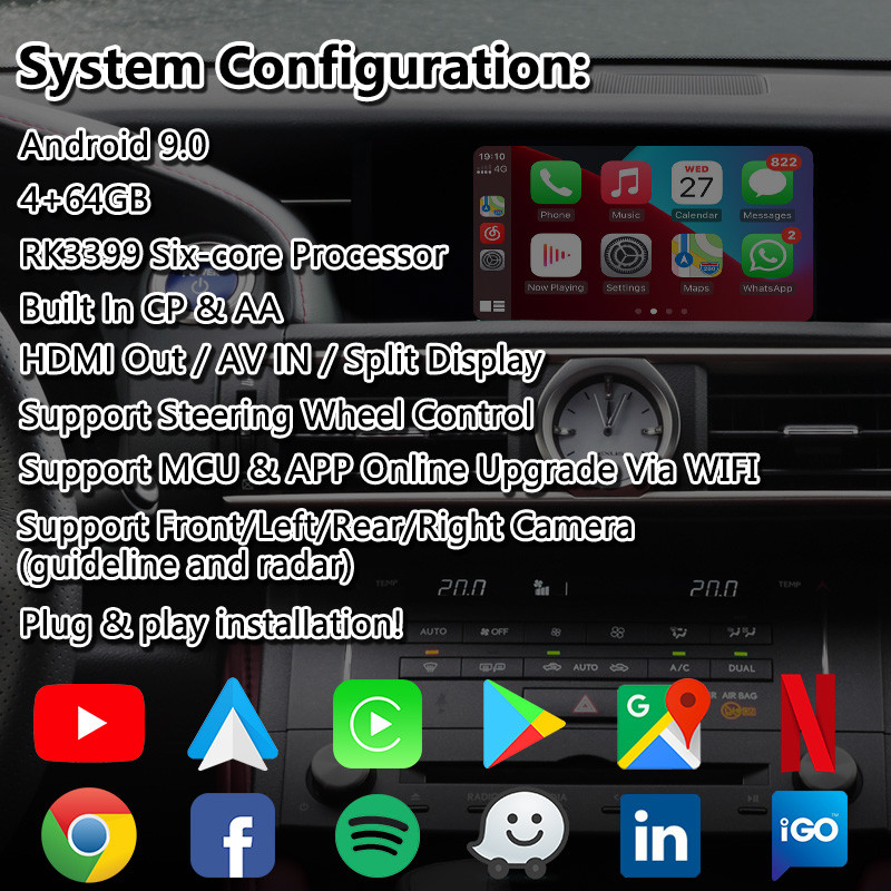 Lsailt Android Car Video Interface for Lexus RC200t RC300h RC350 RCF RC300 F-Sport RC 2014-2018