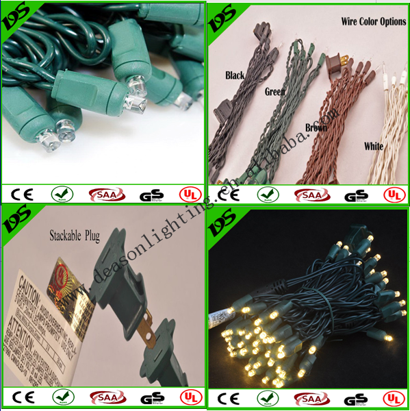 Wide Angle (5MM) YELLOW LED CHRISTMAS LIGHTS